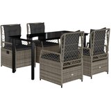  5-dijelni vrtni blagovaonski set sivi od poliratana Siva 160 x 80 x 74 cm | shoptok.hr