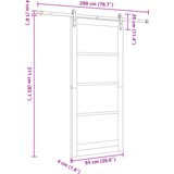 vidaXL klizna vrata s kompletnom opremom 93x211 cm čvrsta drva bor | shoptok.hr