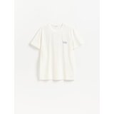 Reserved Regular majica kratkih rukava s printom - krem | shoptok.hr
