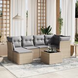  7-dijelni set vrtnih sofa s jastucima bež od poliratana | shoptok.hr