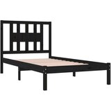  Posteljni okvir črn iz trdne borovine 100x200 cm, (20646647) | Shoptok.si