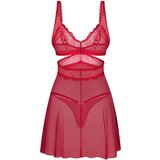 Obsessive Cupide Desir - prozirni čipkasti set spavaćice (crveni) | shoptok.hr