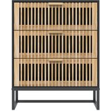  Komoda crna 60 x 30 x 75 cm od konstruiranog drva | shoptok.hr