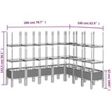  Vrtna sadilica s rešetkom svjetlosiva 200 x 160 x 142 5 cm PP | shoptok.hr