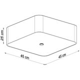 Nice Lamps Crna stropna svjetiljka sa staklenim sjenilom/s tekstilnim sjenilom 45x45 cm Kortez – | shoptok.hr