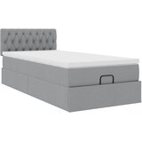 vidaXL Okvir kreveta s madraca svijetlosivi 100x200 cm od tkanine | shoptok.hr