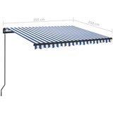  Tenda na ručno uvlačenje s LED svjetlima 3 5x2 5 m plavo-bijela | shoptok.hr