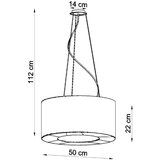 Nice Lamps Crna viseća svjetiljka s tekstilnim sjenilom ø 50 cm Galata – | shoptok.hr