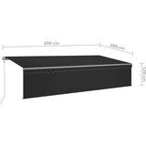  Automatska tenda s roletom i senzorom LED 6 x 3 m antracit | shoptok.hr