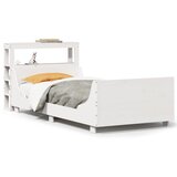 Maison Chic Posteljni okvir - Enojna postelja - Postelja za odrasle brez vzmetnice bel 75x190 cm trdna borovina-J11564, (21776978) | Shoptok.si