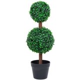 vidaXL Umetni pušpan z loncem okrogel zelene barve 60 cm cene