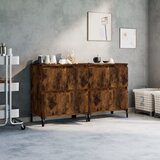 vidaXL Komoda 2 kosa dimljeni hrast 60x35x70 cm inženirski les | Shoptok.si