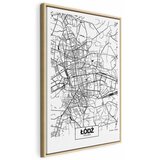  Slika - City Plan: Lodz (1 Part) Vertical 40x60 U prirodnom drvenom okviru | shoptok.hr