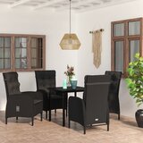  5-dijelni vrtni blagovaonski set s jastucima crni | Eponuda.ba
