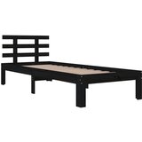  Posteljni okvir črn iz trdnega lesa 90x200 cm, (20601675) | Shoptok.si