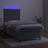  Krevet box spring s madracem LED svjetlosivi 80x200 cm baršun | shoptok.hr