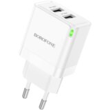  USB punjač BOROFONE BN15 Strong dual-port 2xUSB, white | Eponuda.ba
