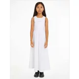 Calvin Klein Jeans Otroška obleka bela barva