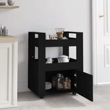  Kuhinjska kolica crna 60 x 45 x 80 cm od konstruiranog drva | shoptok.hr