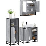  3-dijelni set kupaonskog namještaja siva boja hrasta drveni | shoptok.hr