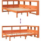 Krevet s regalom za knjige bez madraca 120 x 190 cm od borovine | shoptok.hr