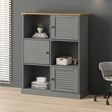  The Living Store Knjižna omara VIGO siva 90x35x114,5 cm trdna borovina - Knjižna Omara, (21431343) Cene