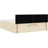  Otomanski okvir kreveta s madracima krem 200x200cm od tkanine | shoptok.hr