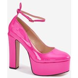 Boto Lacquered High Heeled Pumps With Platform Pink Nianka | ePonuda.com