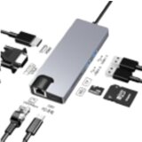 Stars Solutions Adapter USB-C na HDMI/VGA/USB/SD/TF/LAN/PD sivi | ePonuda.com