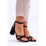 Boto Classic Suede Heel Sandals Black Bernett | Shoptok.si