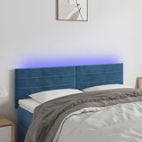 The Living Store led posteljno vzglavje temno modro 144x5x78/88 cm žamet - led vzglavje, (21418683) Cene
