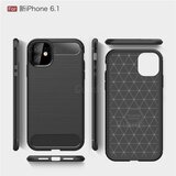  Gumijasti / gel etui Carbon za Apple iPhone 11 (6.1") - črni Cene