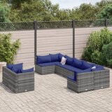 vidaXL 9-dijelni set vrtnih sofa od poliratana s jastucima sivi | shoptok.hr