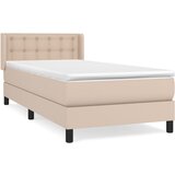 vidaXL Box spring postelja z vzmetnico kapučino 90x190 cm umetno usnje, (20902011) Cene