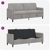 SOFA s pohranom Svjetlosiva 192 x 78 x 87 cm Poliester | Eponuda.ba