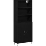 vidaXL Visoki kabinet Črn hrast 69.5x34x180 cm Umetni les | Shoptok.si