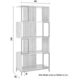 Bessagi Home regal geny, črna, barva hrasta | Shoptok.si