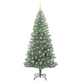 vidaXL Umjetno Božićno Drvo s Snježnim Flokom i LED Svjetlom 210 cm | shoptok.hr