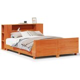 Maison Chic Posteljni okvir - Dvoposteljna postelja - Zakonska postelja brez vzmetnice voščeno rjava 140x200 cm trdna borovina-J2872, (21774162) | Shoptok.si