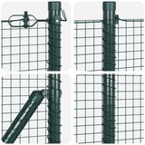 vidaXL varjena žična ograja s 13 stebrički Zelena 0.4x50 m jeklo | Shoptok.si