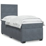  Box spring krevet s madracem tamnosivi 90x190 cm baršunasti | shoptok.hr