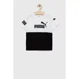 Puma Dječja pamučna majica kratkih rukava POWER Tee B boja: bijela, s tiskom