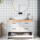  Kupaonska radna ploča svjetlosmeđa 120x40x(2-6) cm masivno drvo | shoptok.hr