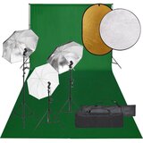 vidaXL komplet za foto studio z lučmi, ozadjem in odbojnikom | Shoptok.si