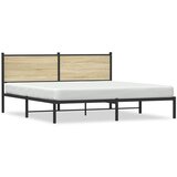 vidaXL Kovinski posteljni okvir z vzglavjem sonoma hrast 180x200 cm Cene