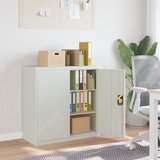 vidaXL pisarniška omara z 2 vrati jeklo 90 cm siva | Shoptok.si