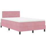  LED Box Spring Krevet Ružičasta 120 x 200 cm Baršun | shoptok.hr