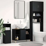 vidaXL Omarica za umivalnik črn hrast 80x33x60 cm inženirski les | Shoptok.si