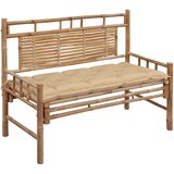 Klupa s jastukom 120 cm od bambusa | shoptok.hr