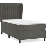 Box spring krevet s madracem tamnosivi 90x200 cm baršunasti | shoptok.hr